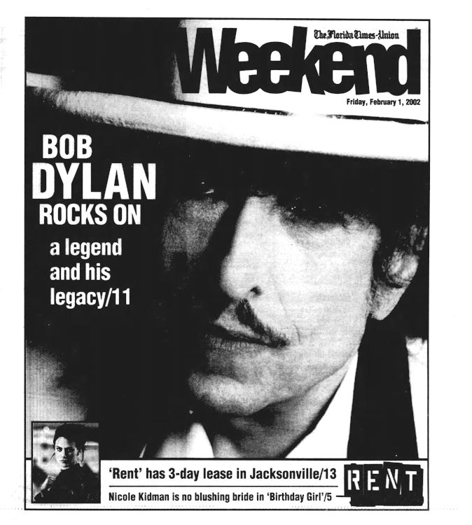 florida times union Bob Dylan front cover