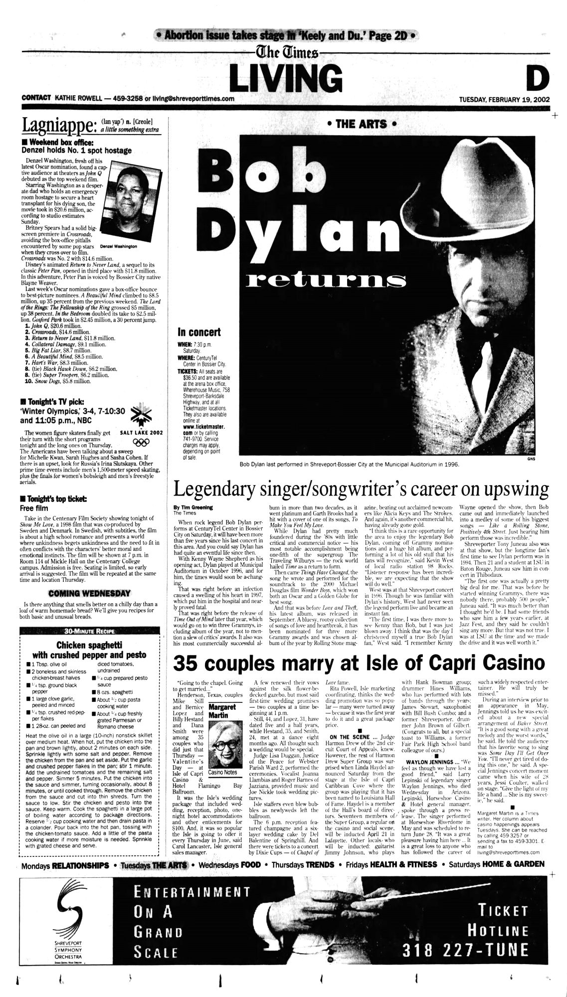 the times louisiana Bob Dylan front cover