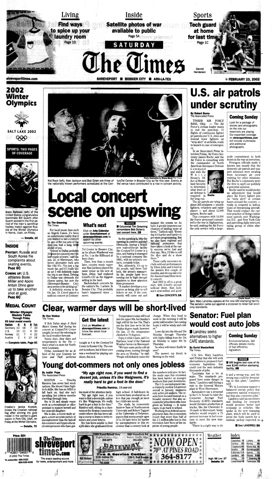 the times louisiana Bob Dylan front cover