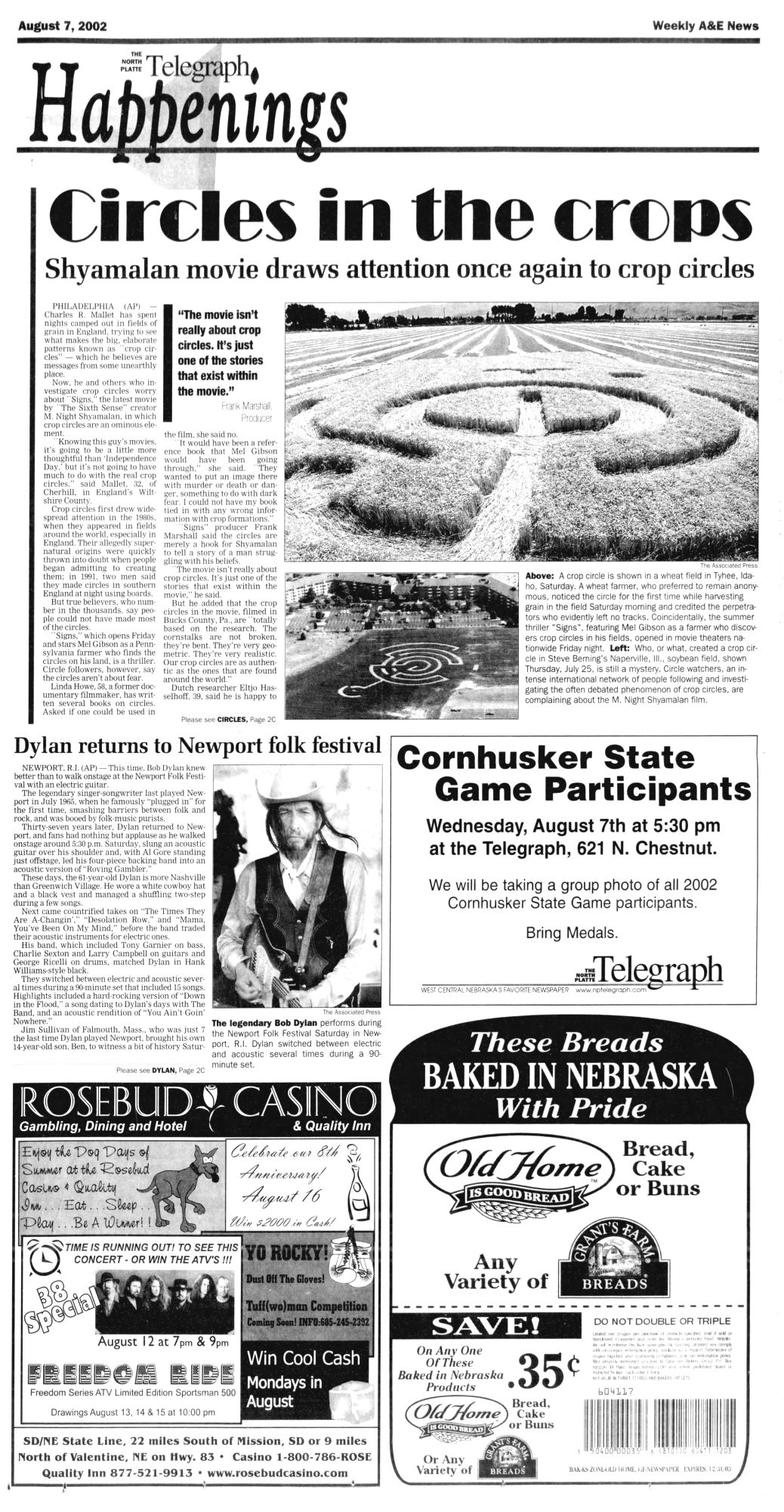 the north platte telegraph Dylan front cover