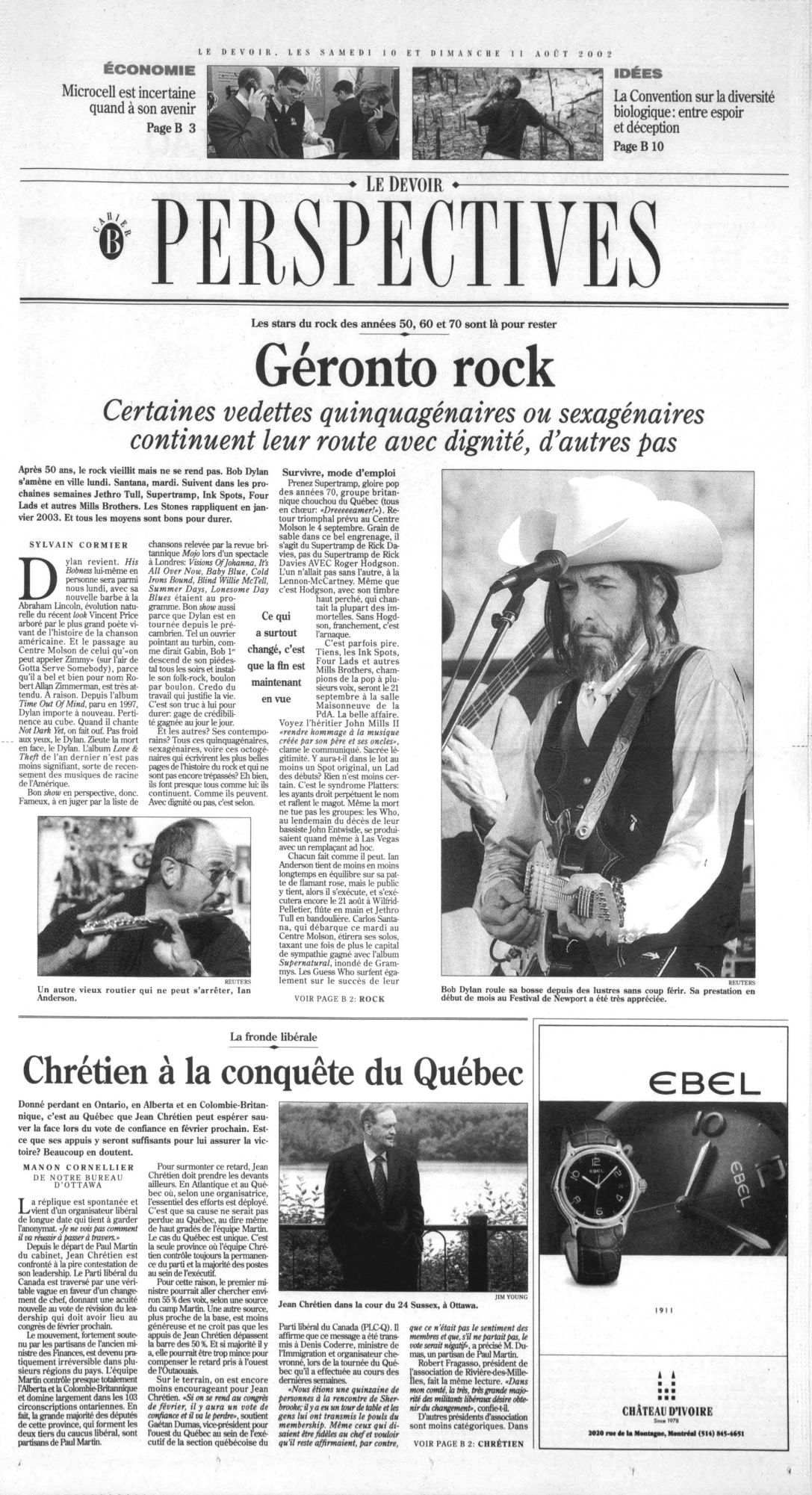 le devoir Bob Dylan front cover