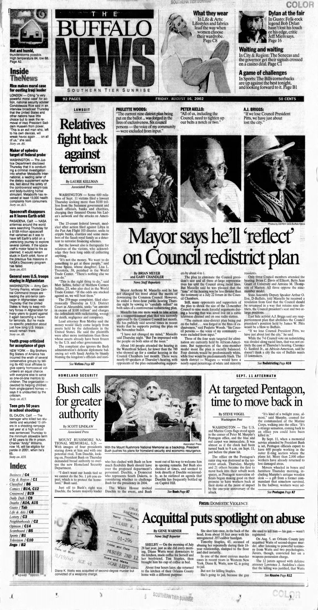 buffalo news Bob Dylan front cover
