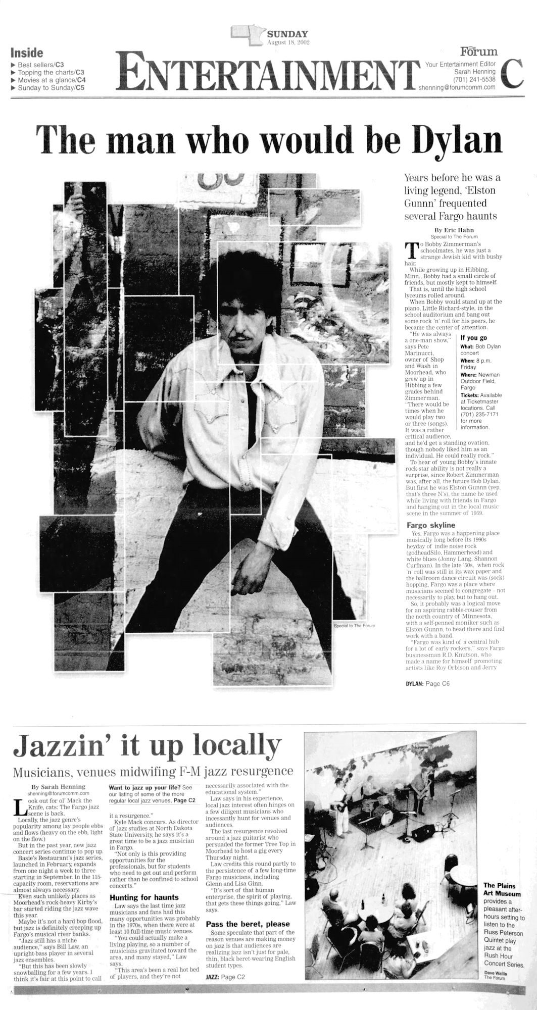 THE FORUM OF FARGO MOORHEAD Bob Dylan front cover