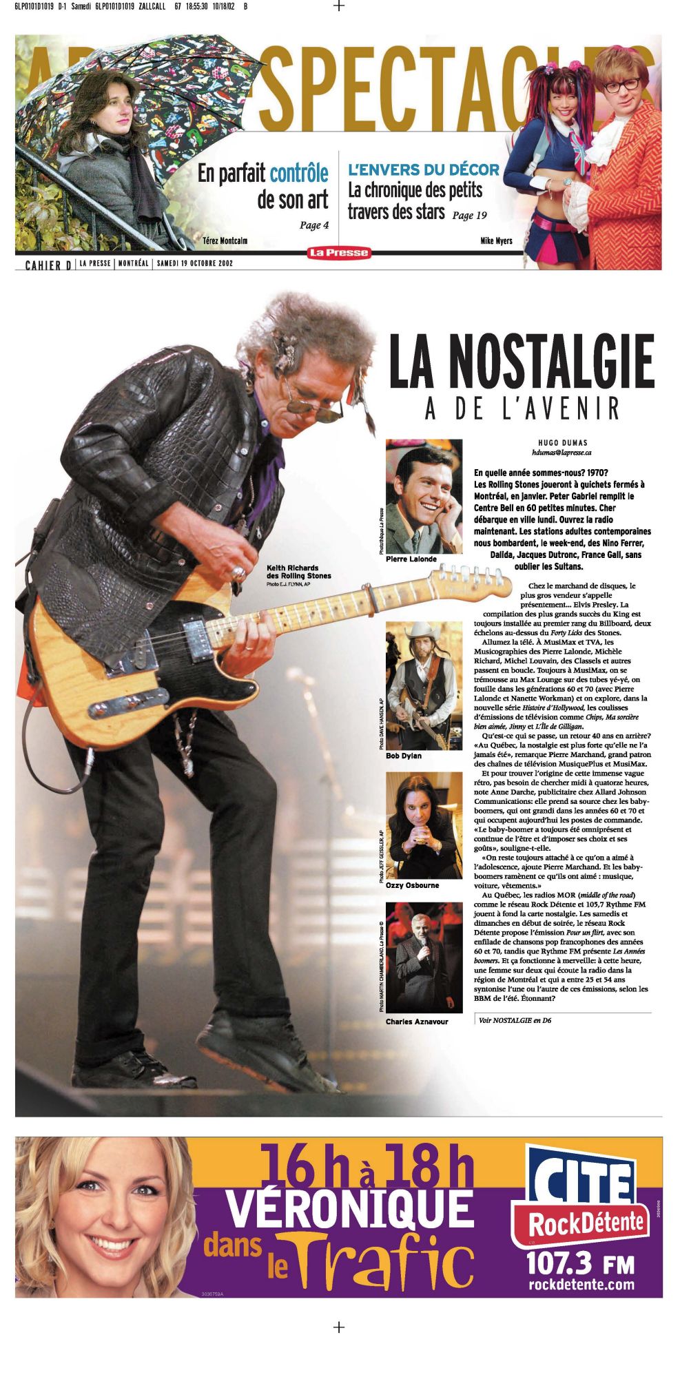 La Presse Bob Dylan front cover