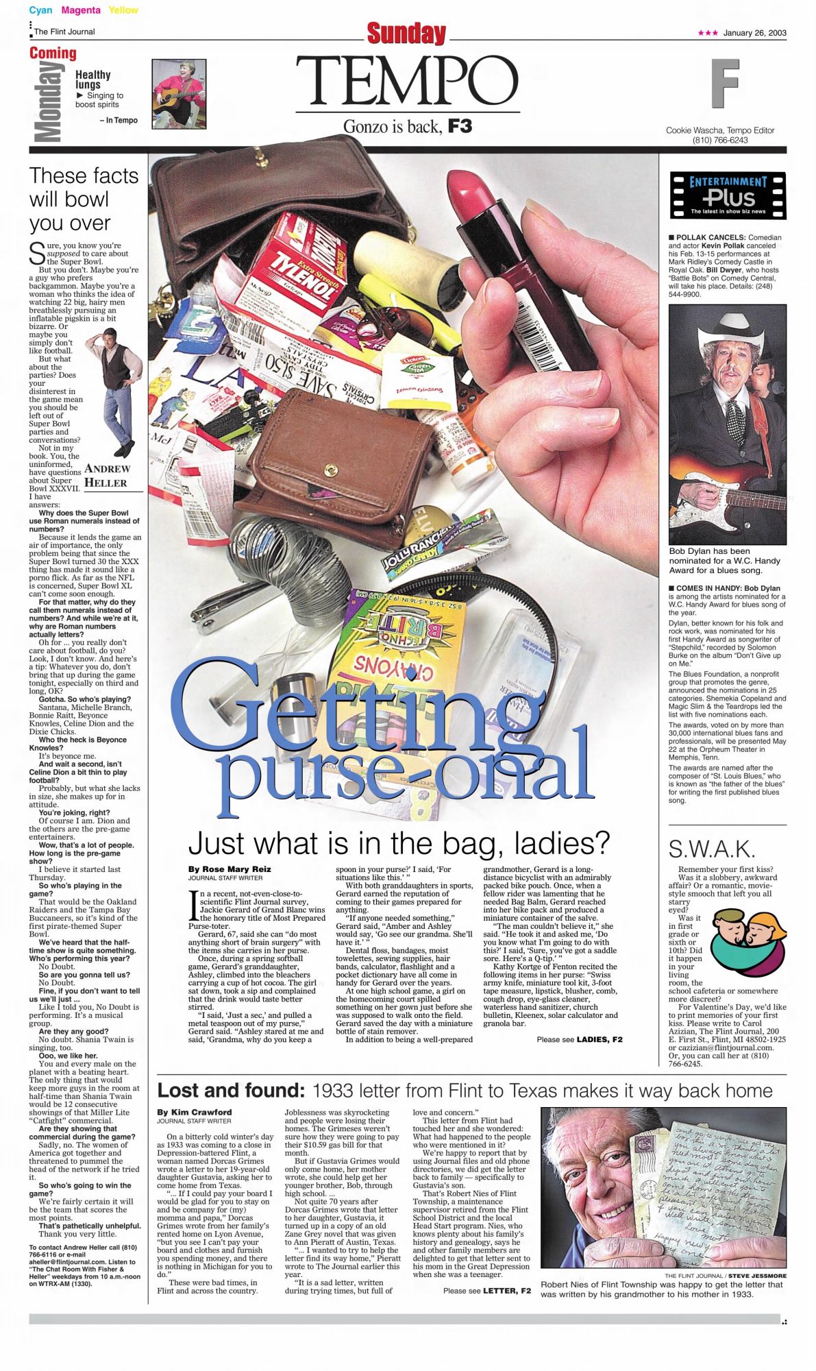 the flint journal Bob Dylan front cover