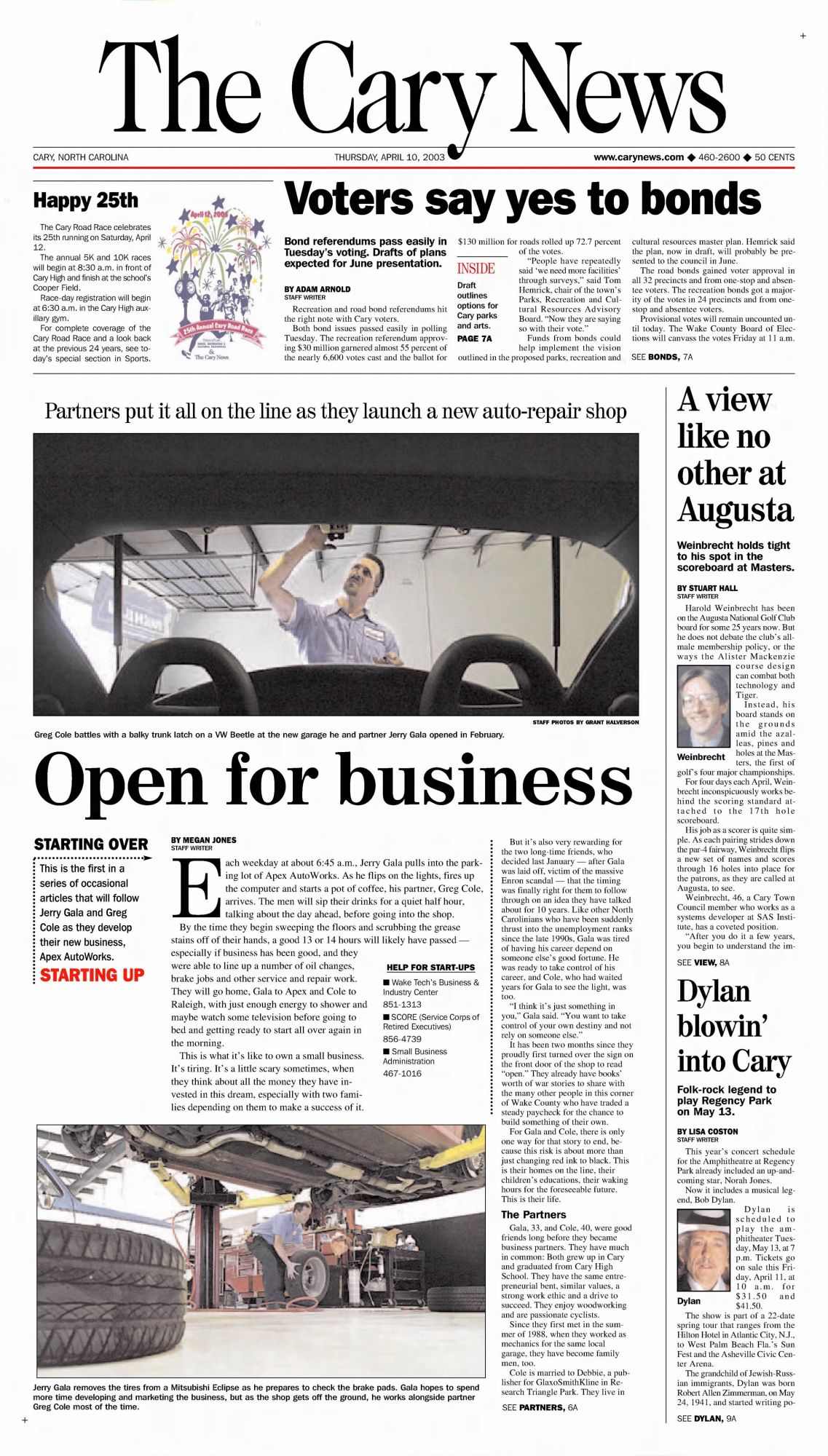 news observer Dylan front cover