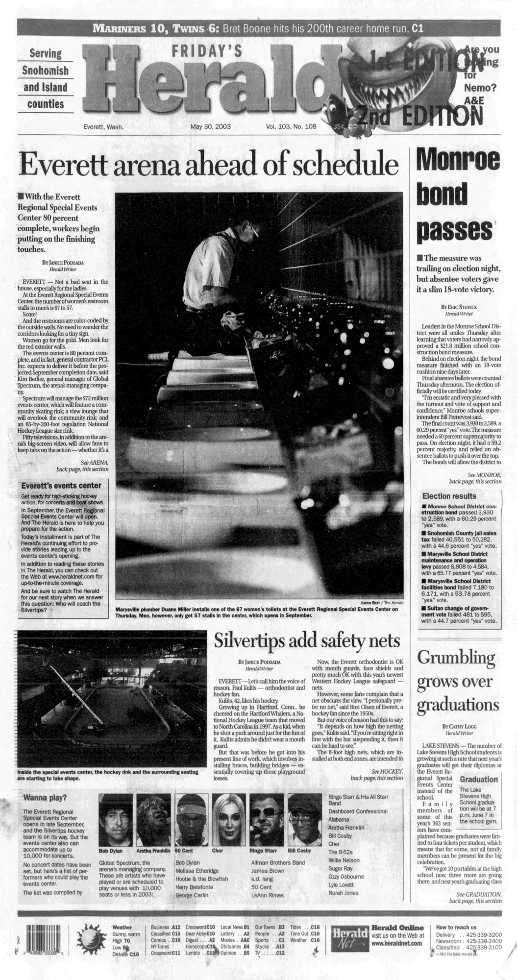 everett herald Bob Dylan front cover