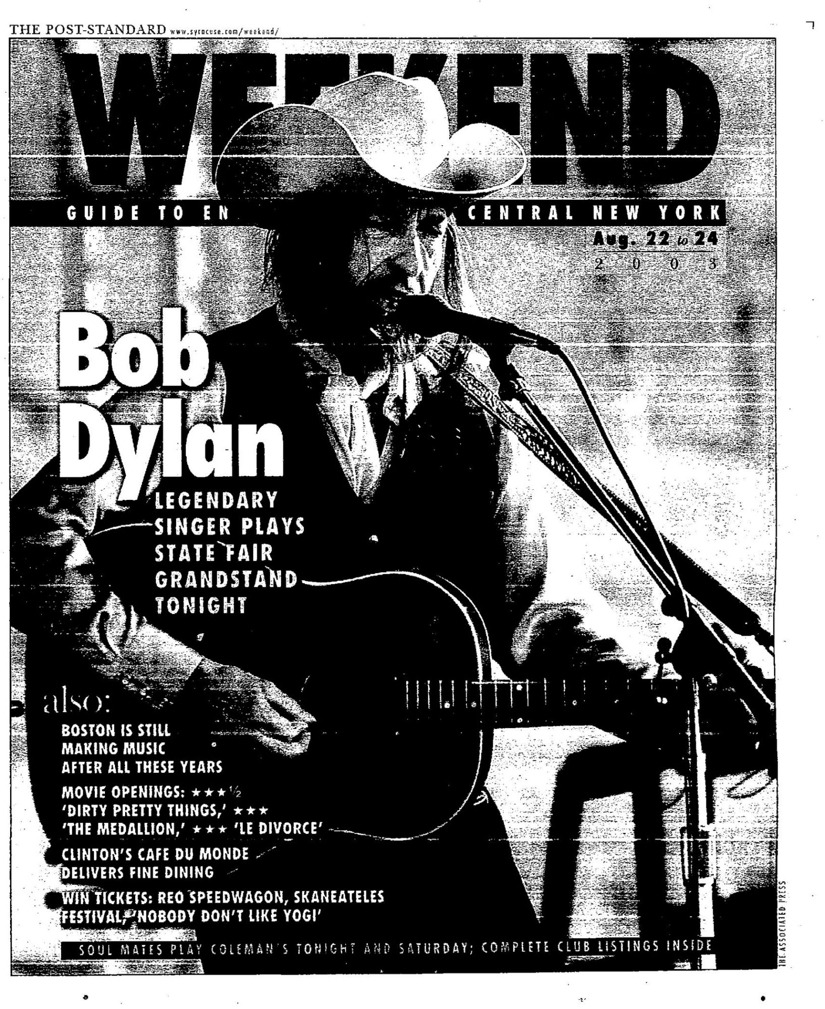 The Post-Standard Bob Dylan front cover