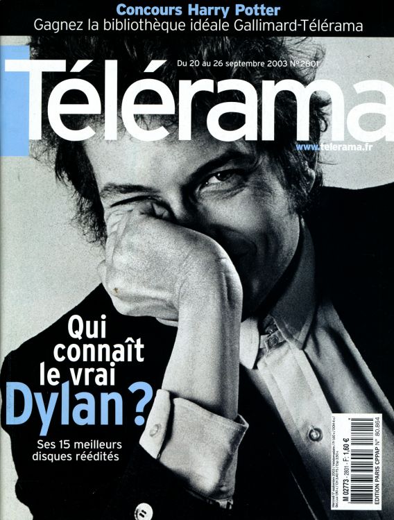 telerama magazine 20 September 2003 france Bob Dylan front cover