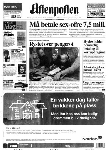 aftenposten Bob Dylan front cover