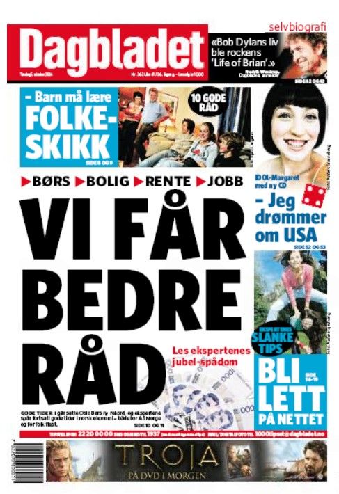 dagbladet Bob Dylan front cover