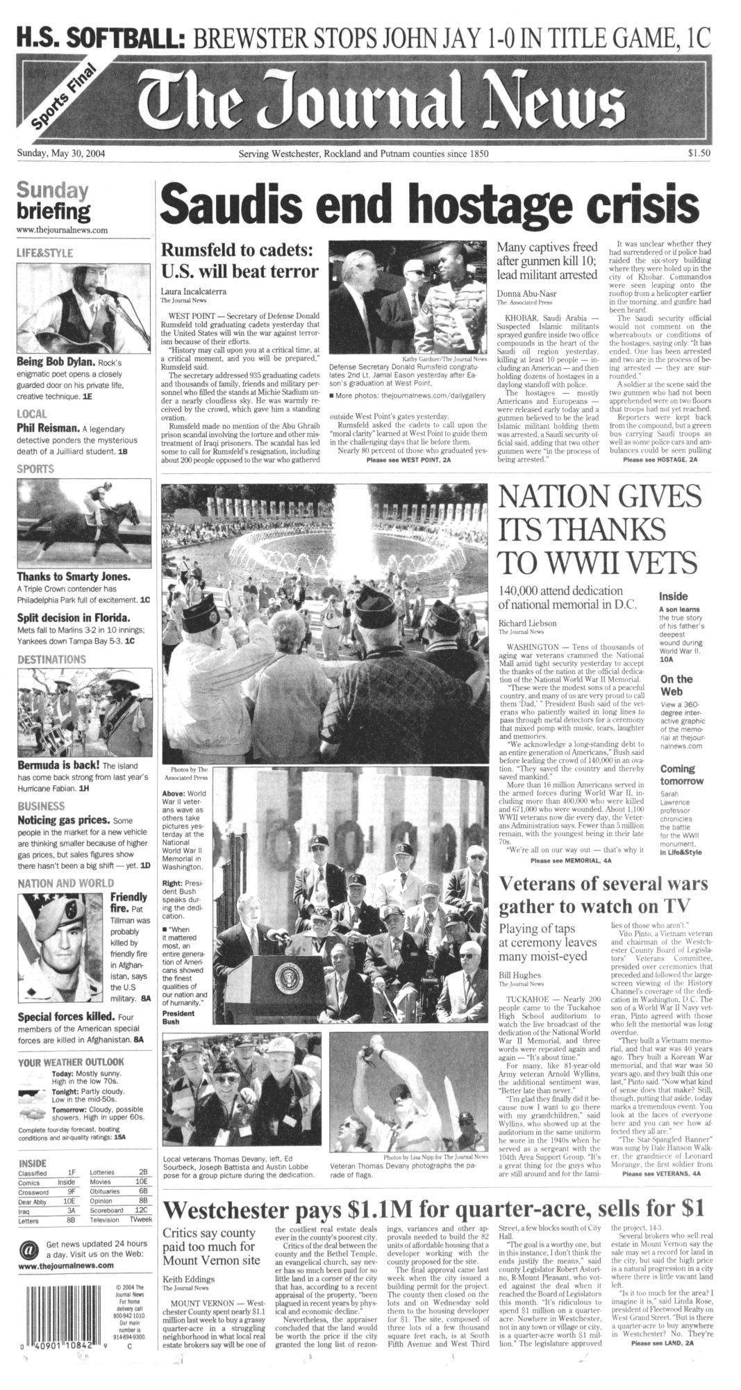 the journal news Bob Dylan front cover