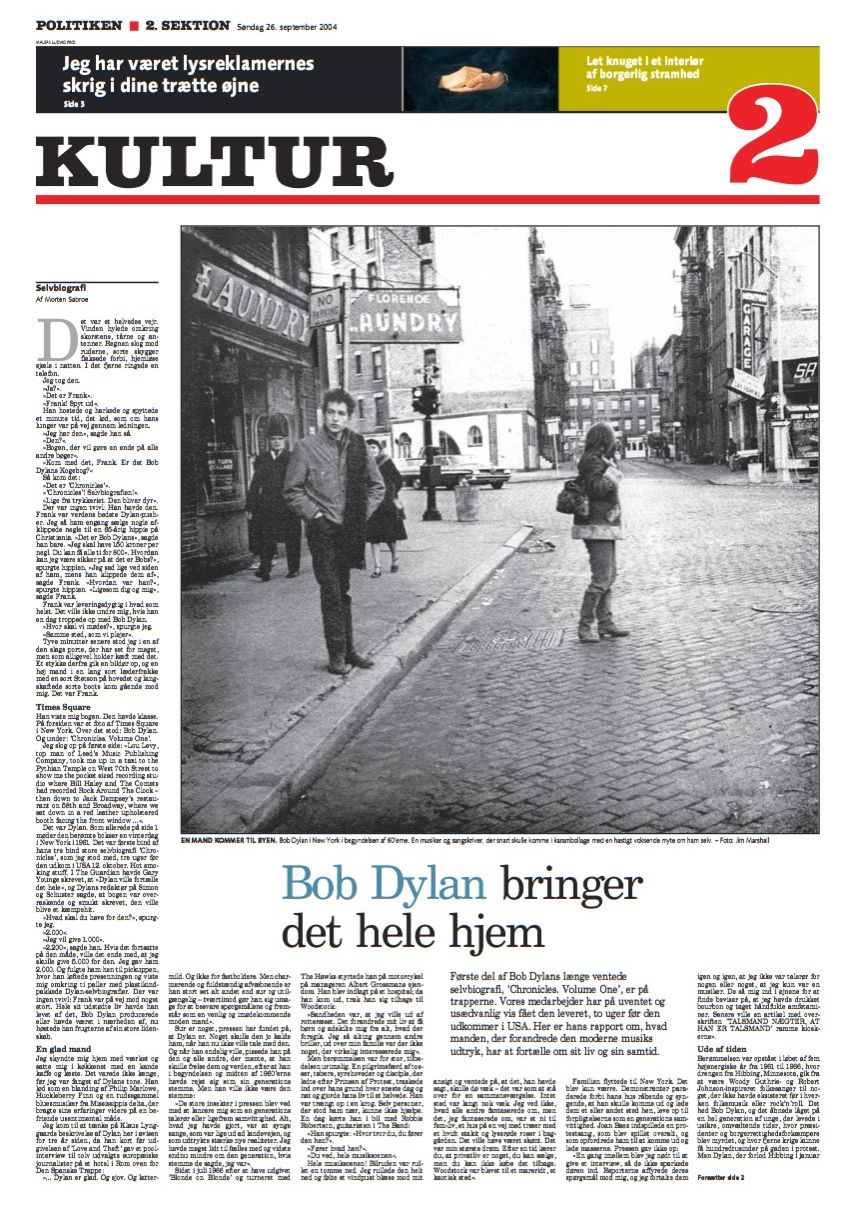 politiken Bob Dylan front cover