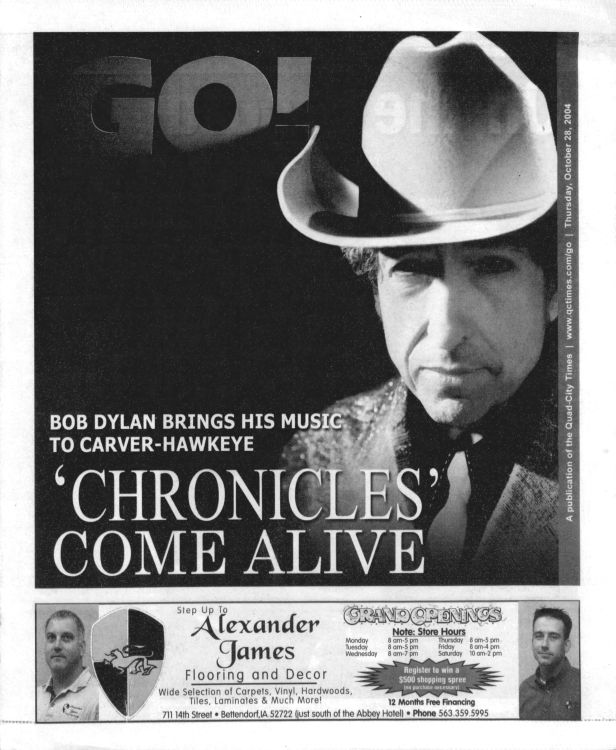 Quad-City Times Bob Dylan front cover