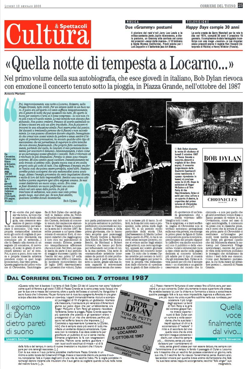 corrieredel vicino switzerland magazine Bob Dylan front cover
