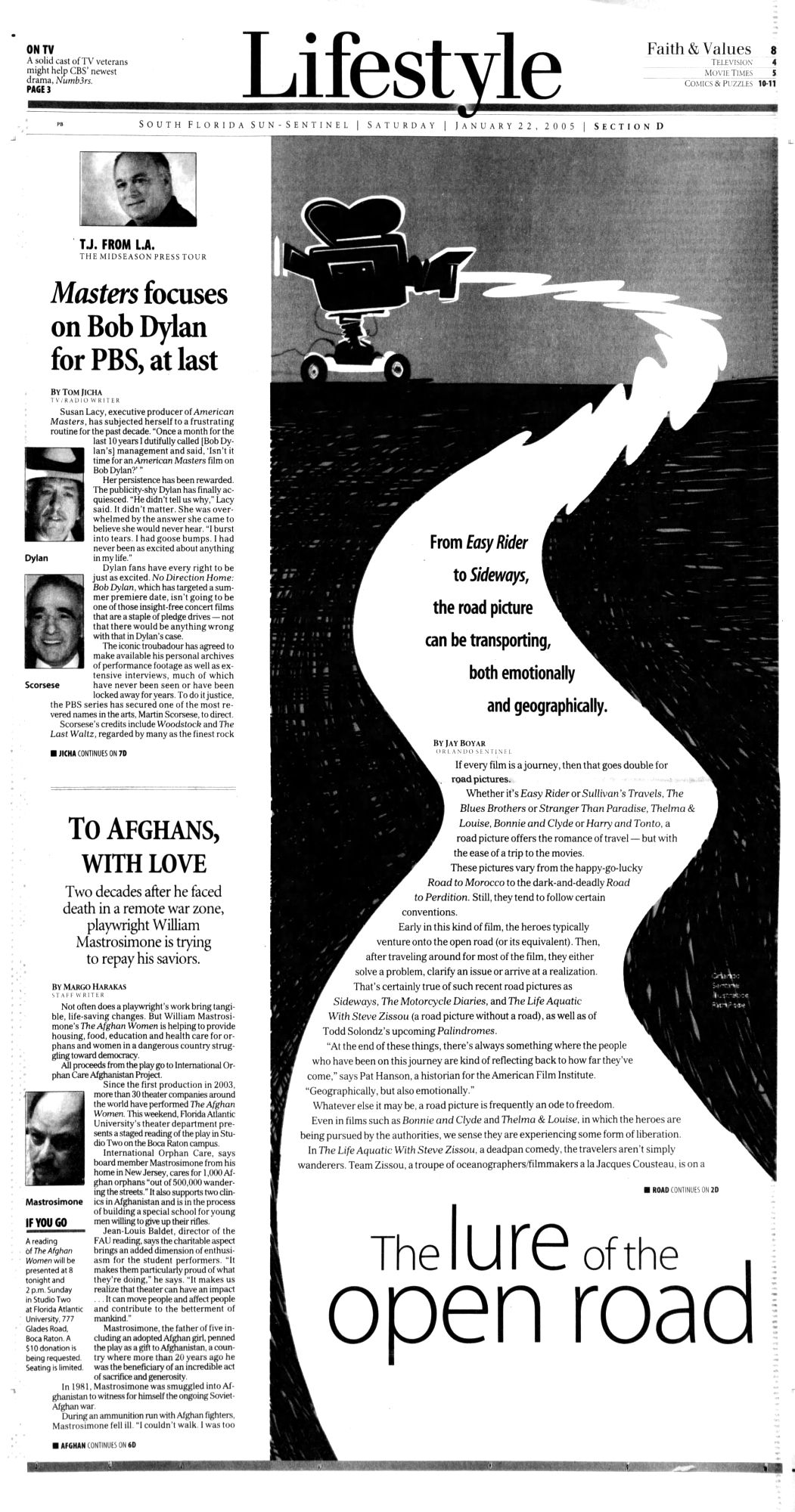 Sun Sentinel Bob Dylan front cover