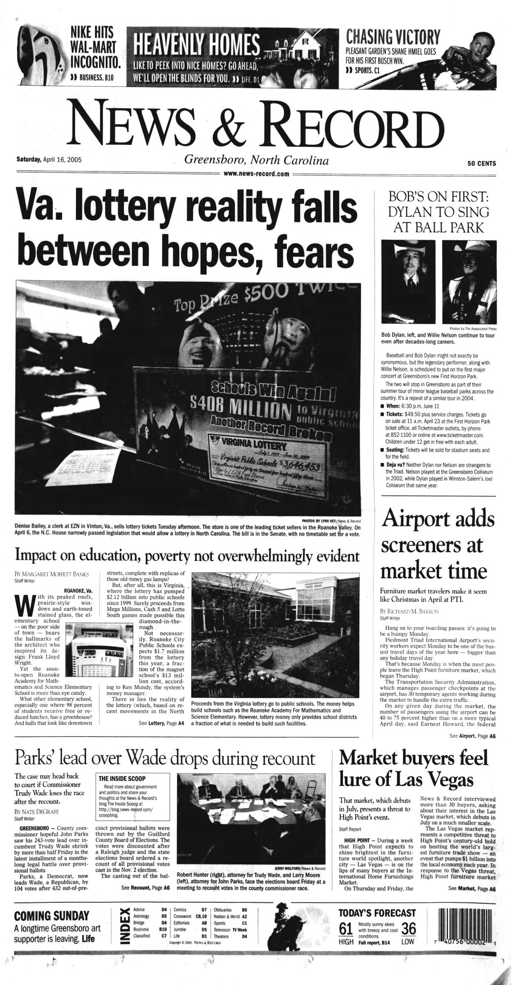 news & record supplement Bob Dylan front cover