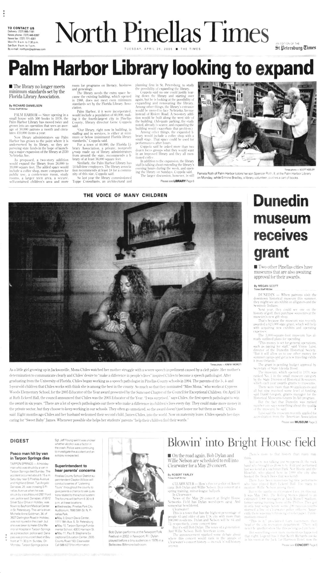 st petersburg times Bob Dylan front cover