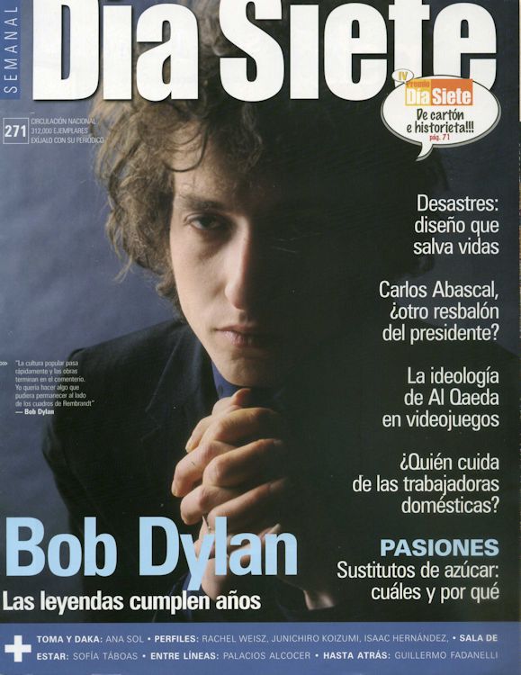 dia siete 2005 magazine Bob Dylan front cover
