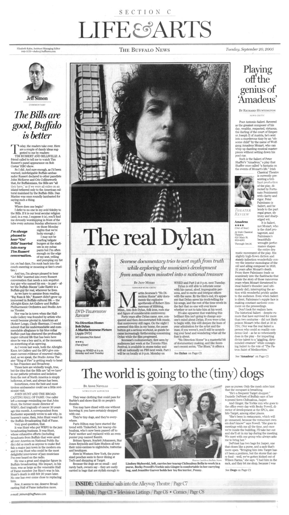 buffalo news Bob Dylan front cover