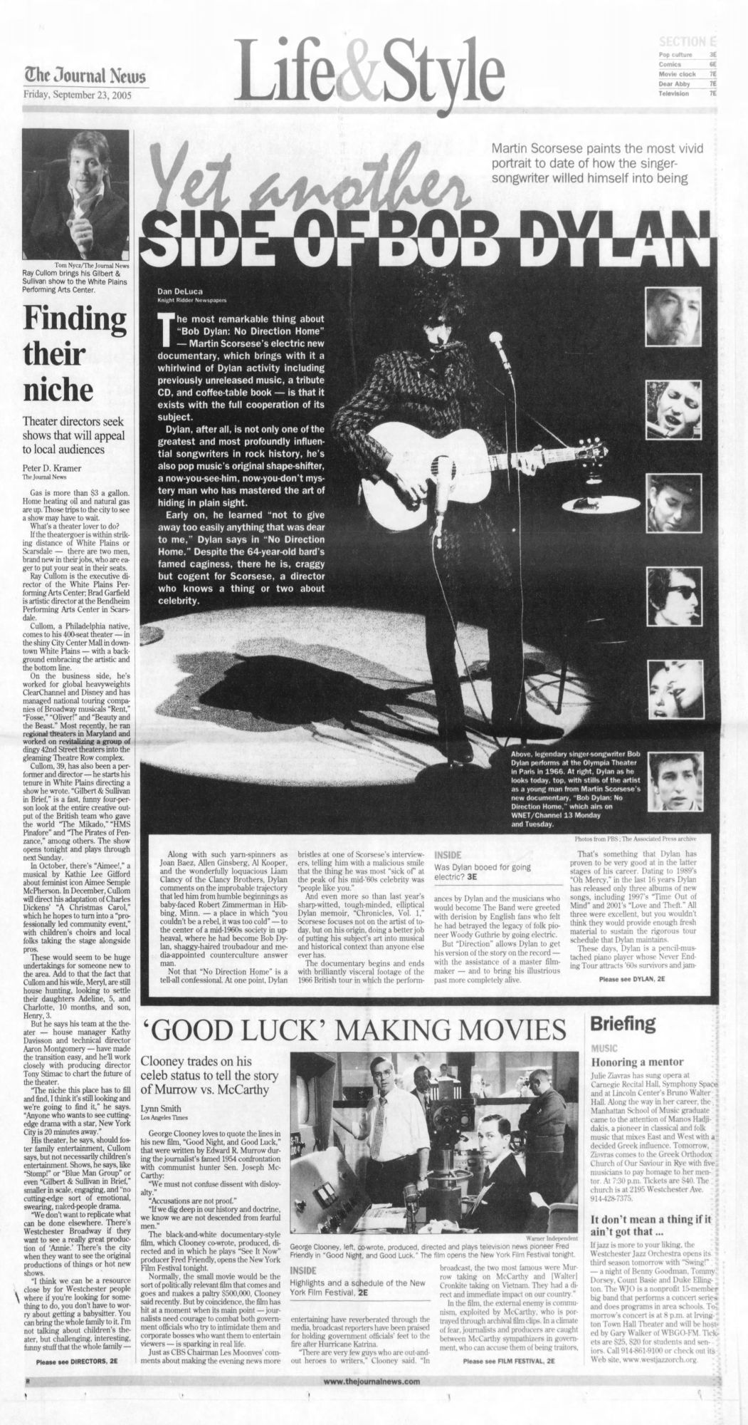 the journal news Bob Dylan front cover