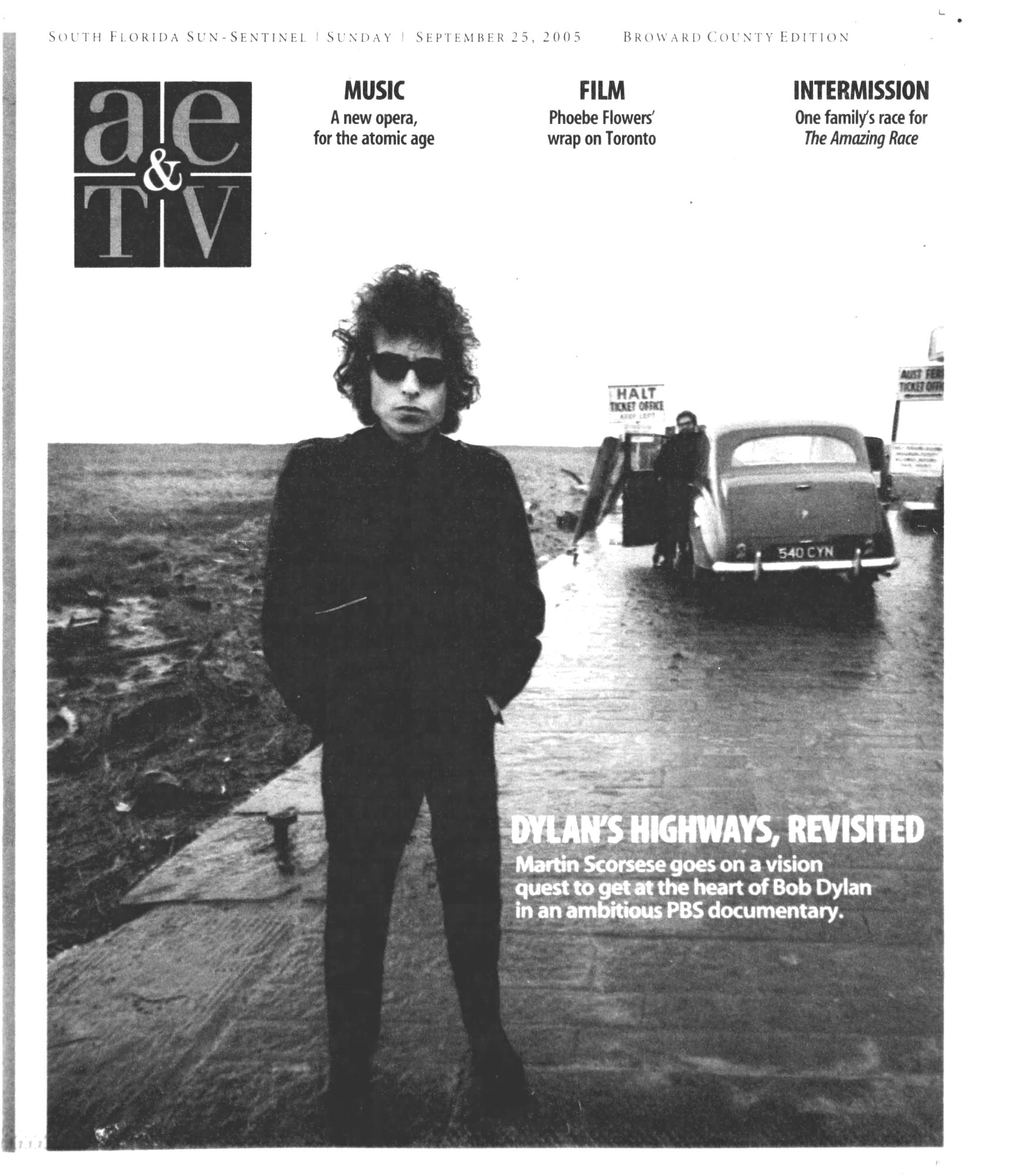 Sun Sentinel Bob Dylan front cover