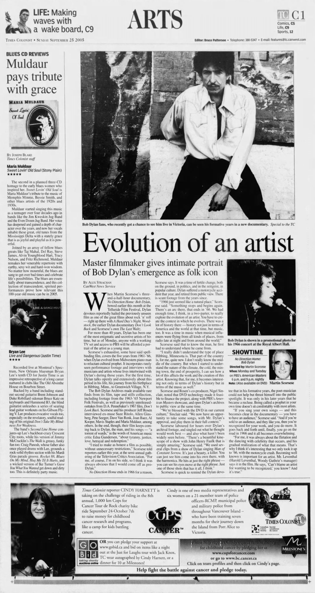 times-colonist Bob Dylan front cover