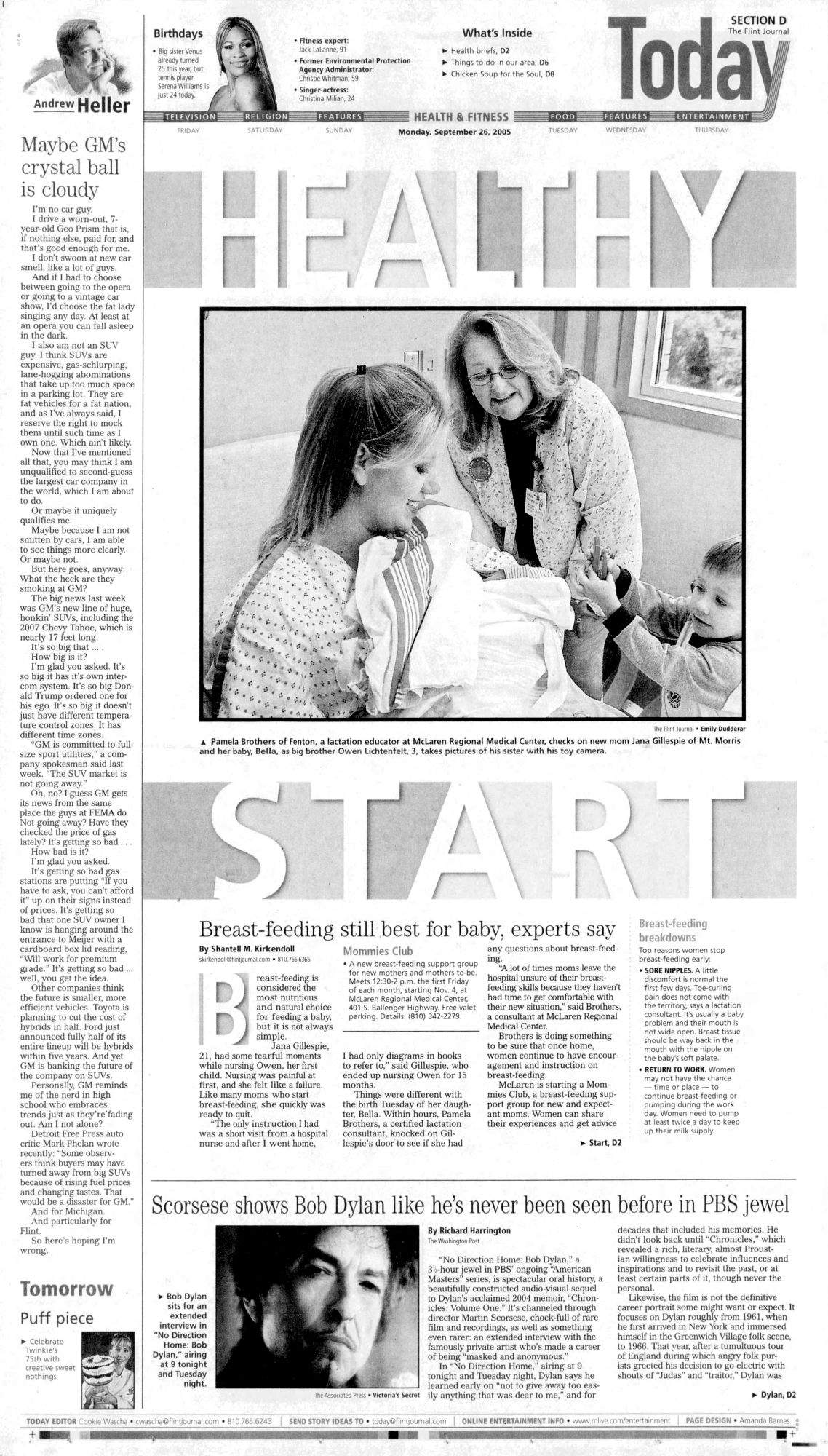 the flint journal Bob Dylan front cover