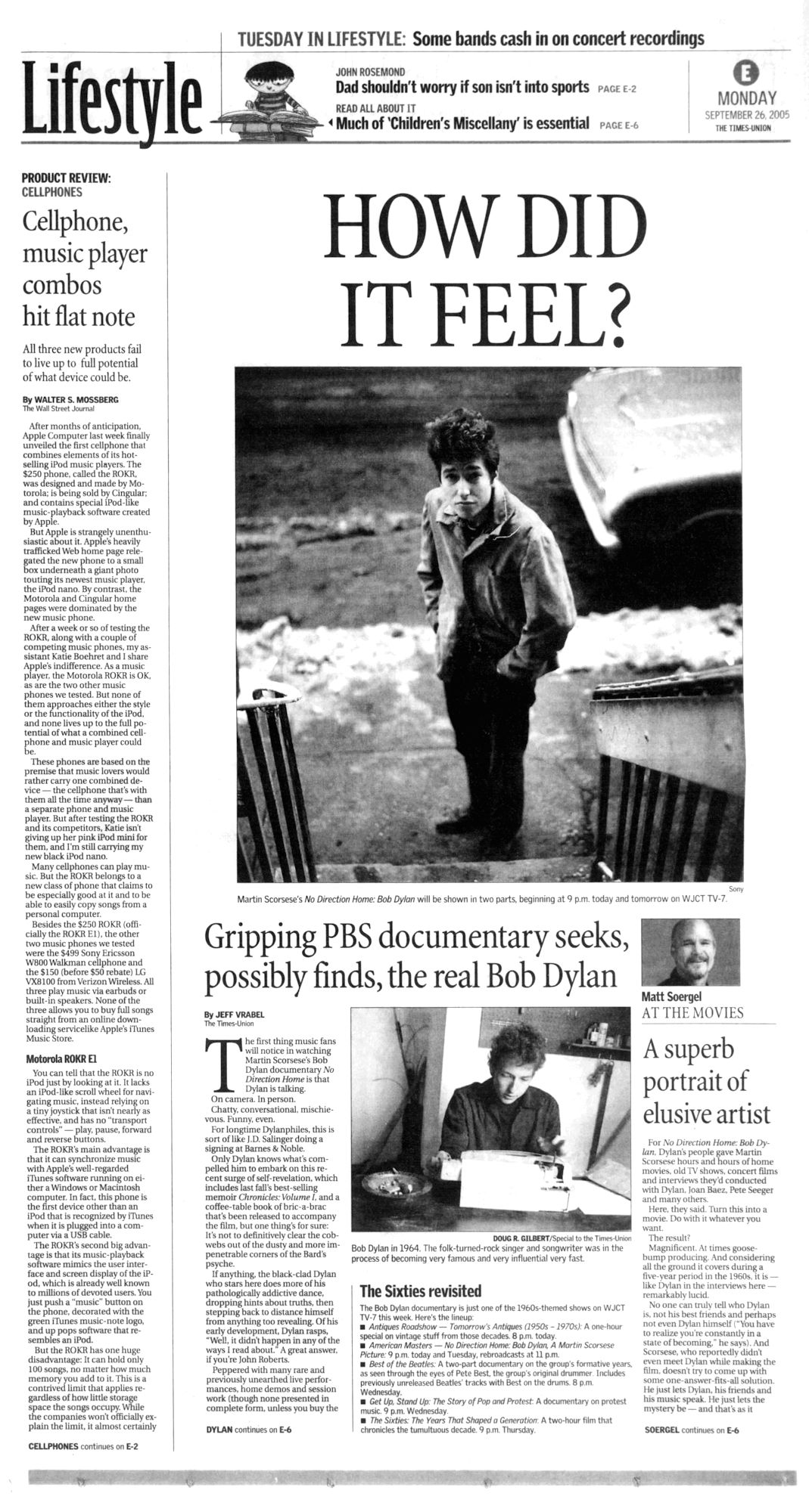 florida times union Bob Dylan front cover