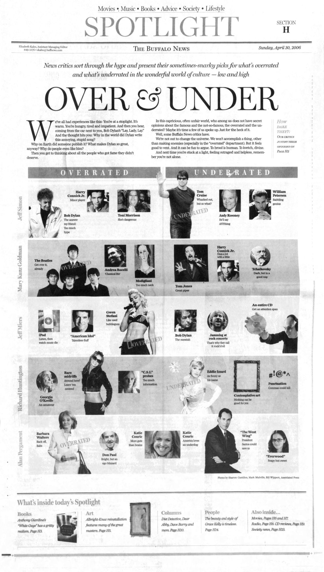 buffalo news Bob Dylan front cover