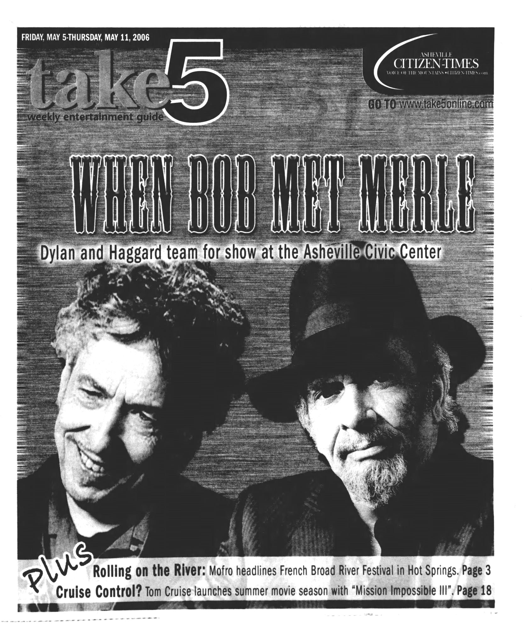 citizen times Bob Dylan front cover
