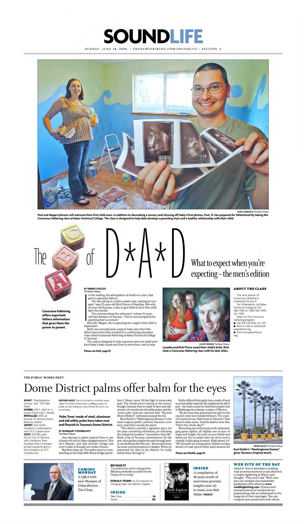 the news tribune Dylan front cover
