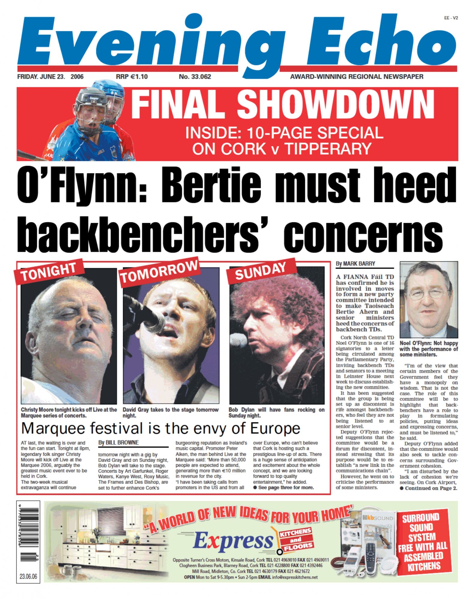 The Echo Cork Bob Dylan front cover