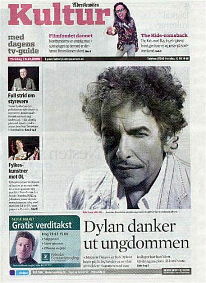 adresseavisen kultur magazine Bob Dylan front cover