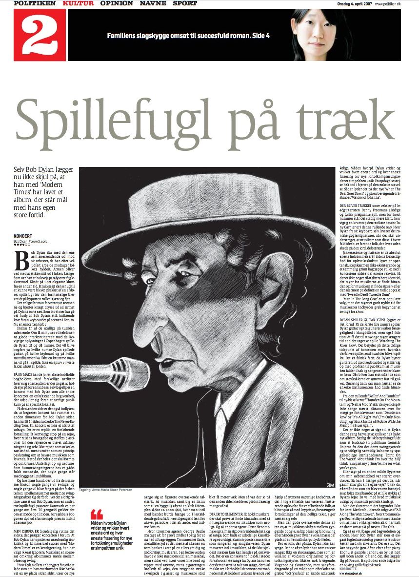 politiken Bob Dylan front cover