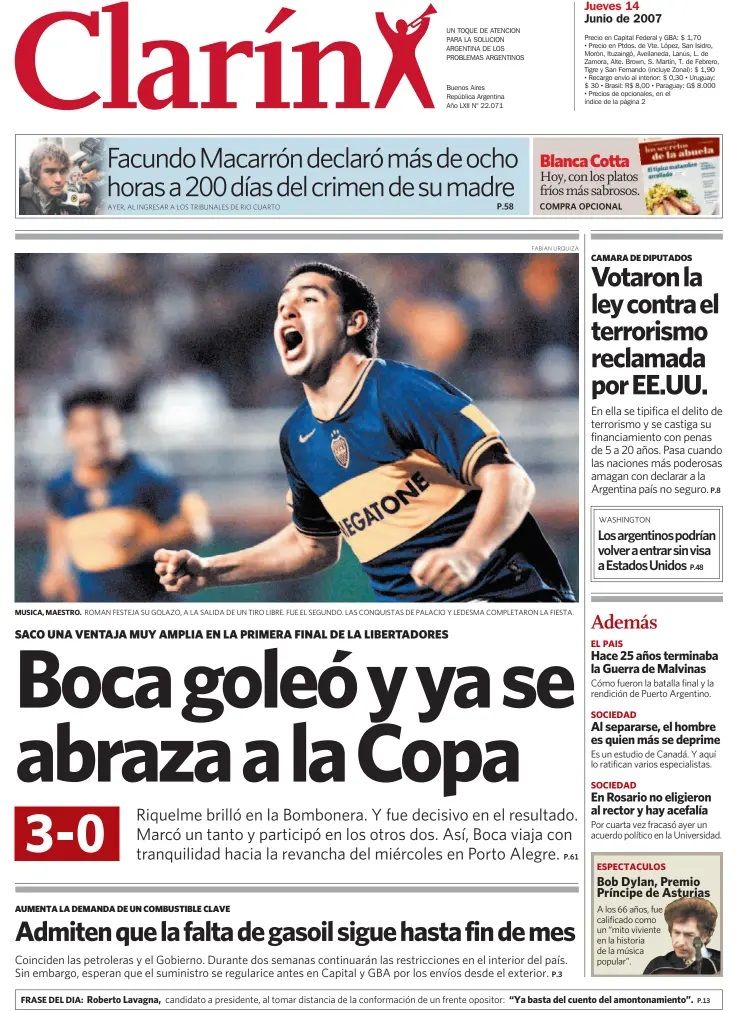 clarin argentina estrella June 2007 supplement Bob Dylan front cover