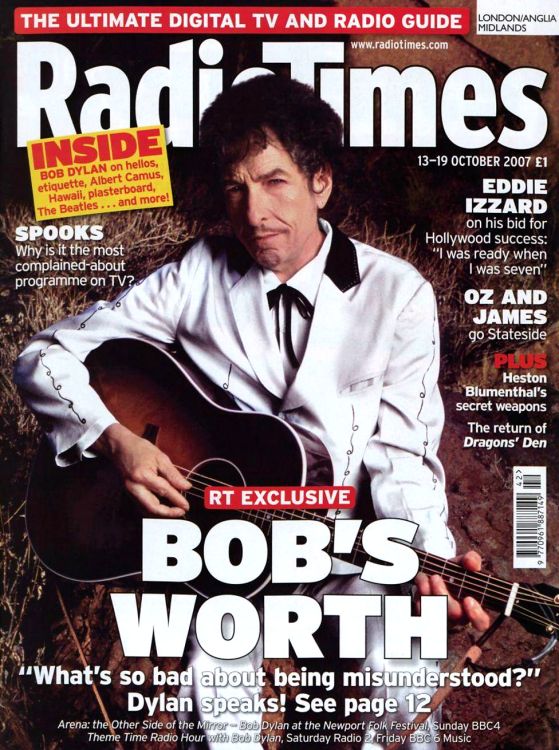 radio times 2007 magazine Bob Dylan front cover