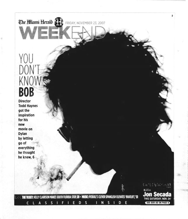 miami herald Bob Dylan front cover