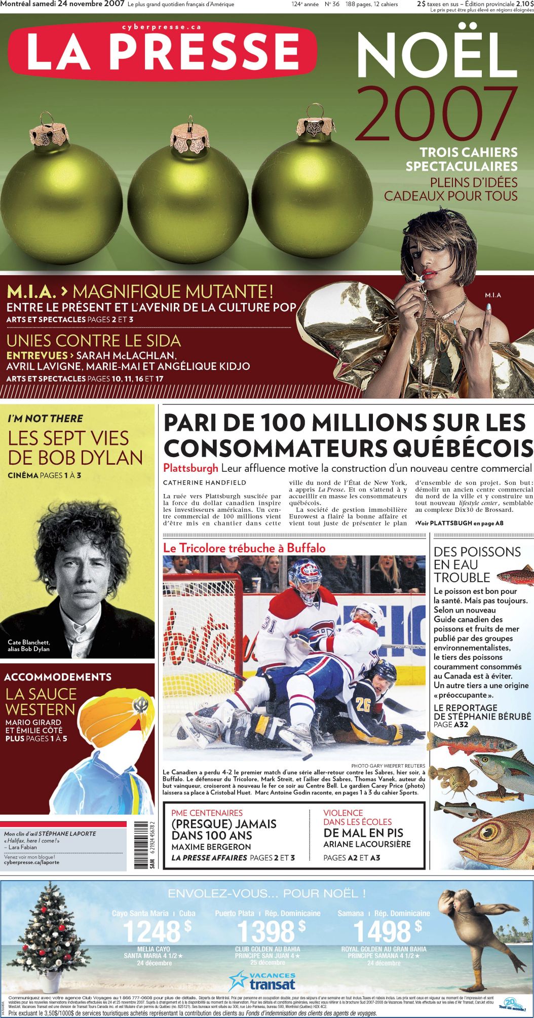 La Presse Bob Dylan front cover