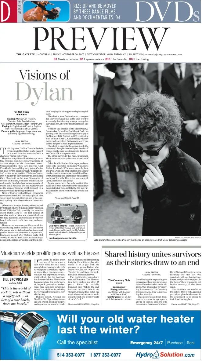 The Gazette magazine Bob Dylan front cover