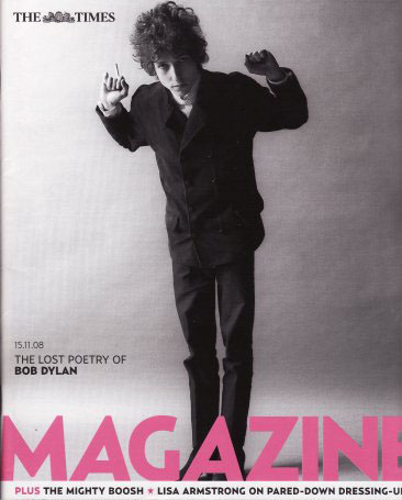 the times uk supplement 15 November 2008 Bob Dylan front cover