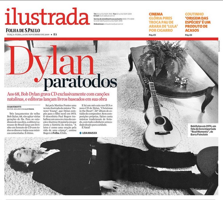 FOLHA DE SÃO PAULO 24 Nov 2009 Bob Dylan front cover