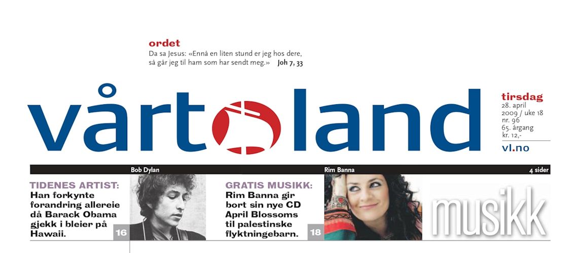 VÅRT LAND Bob Dylan front cover