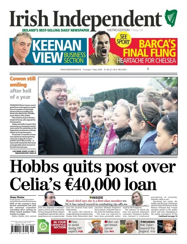 the irish independent magazine Bob Dylan front cover