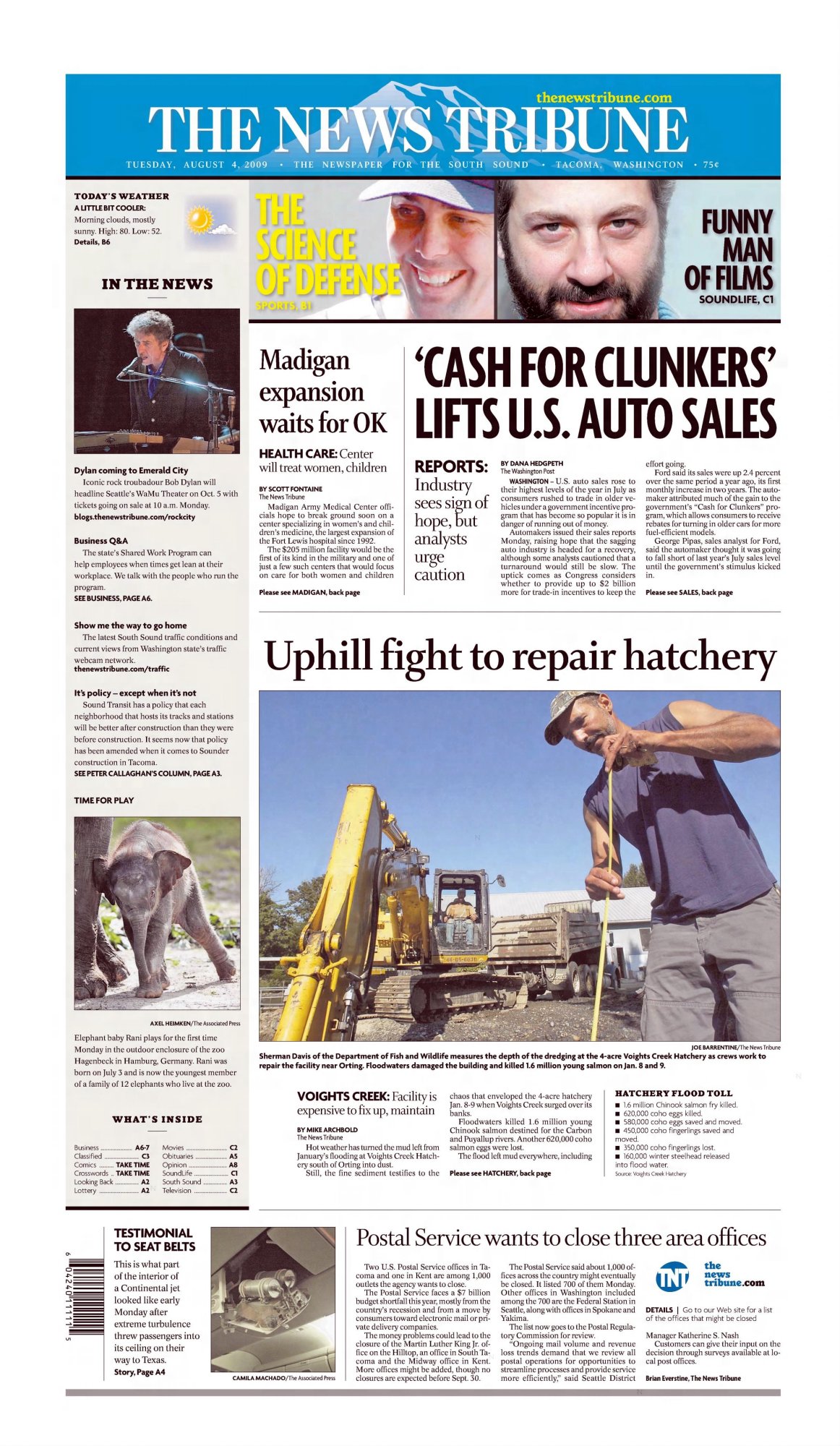 the news tribune Dylan front cover