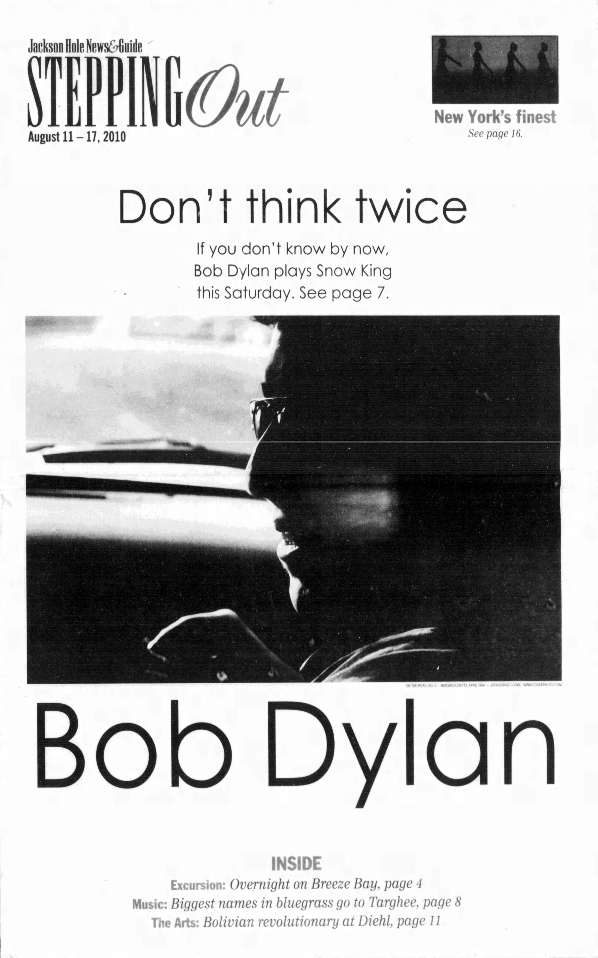 JACKSON HOLE NEWS & GUIDE Bob Dylan front cover