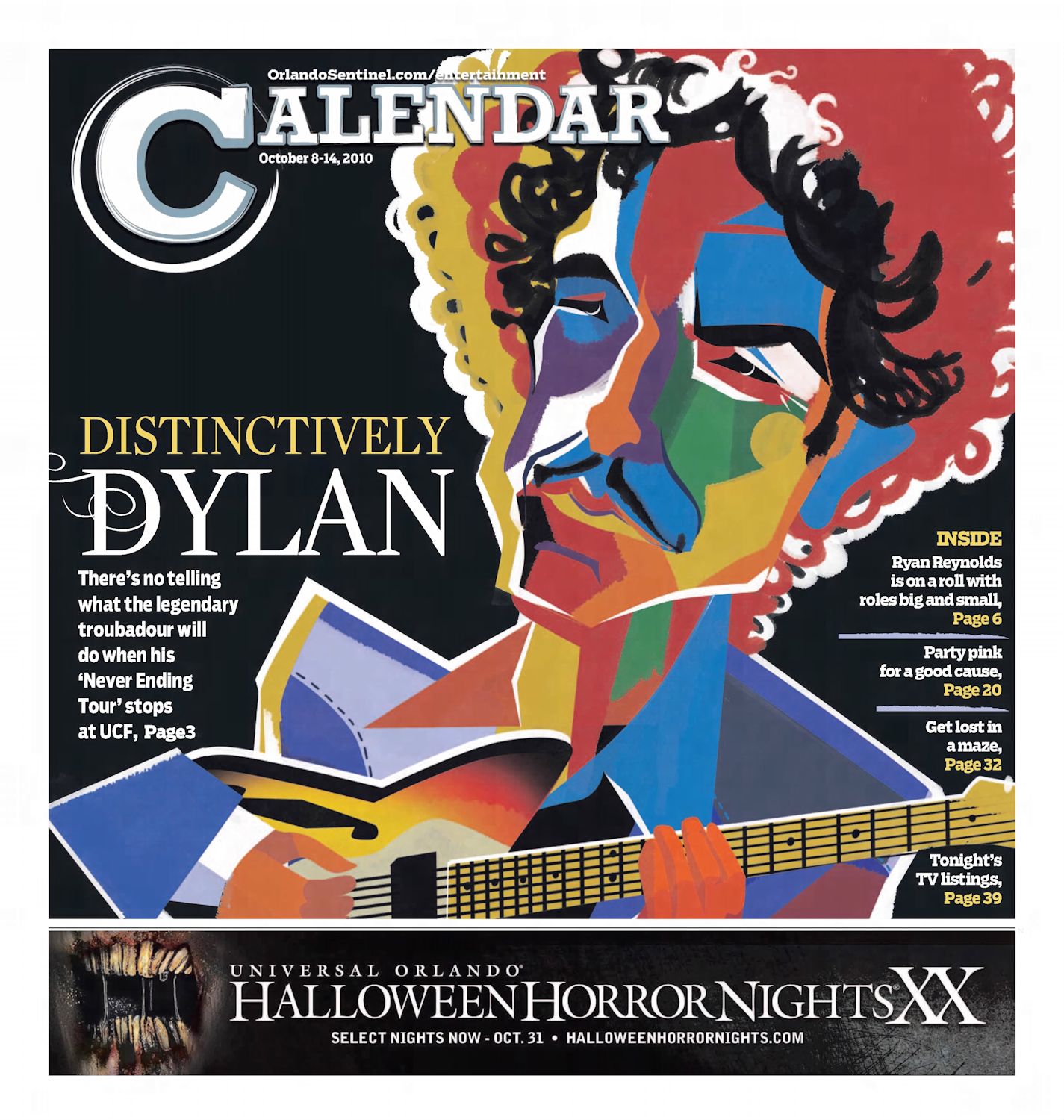 orlando sentinel Bob Dylan front cover
