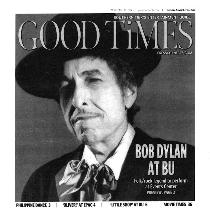 Press & Sun Bulletin Bob Dylan front cover
