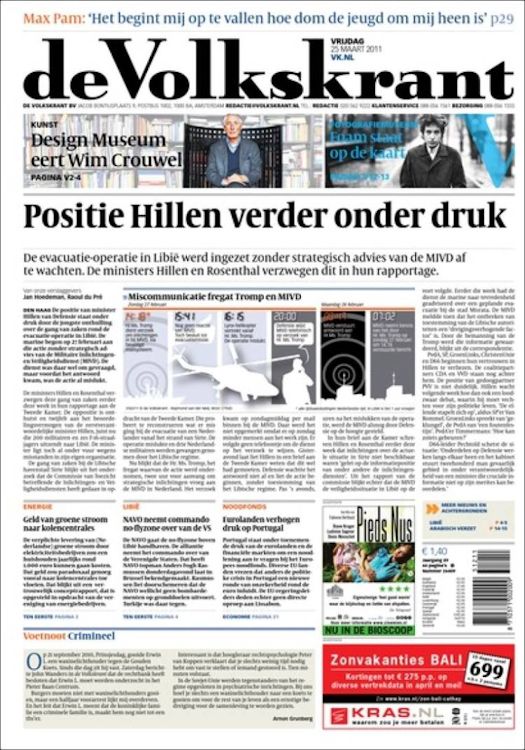 2011-03-25-de-volkskrant Bob Dylan front cover