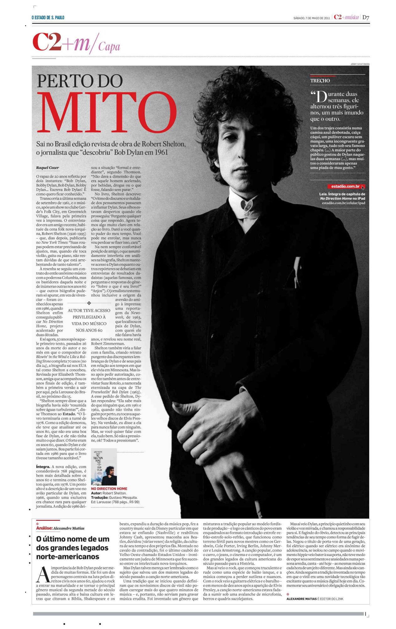 O ESTADO DE S. PAULO 2011 magazine Bob Dylan front cover